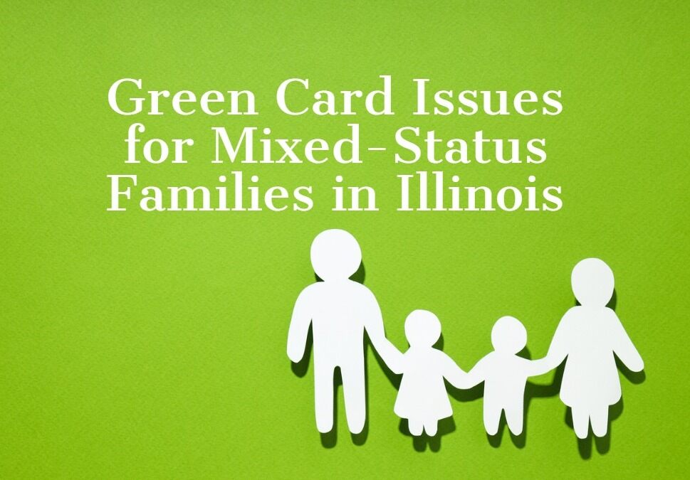 family white sheet diagram with written text for Green card for Mixed-Status Families in Illinois